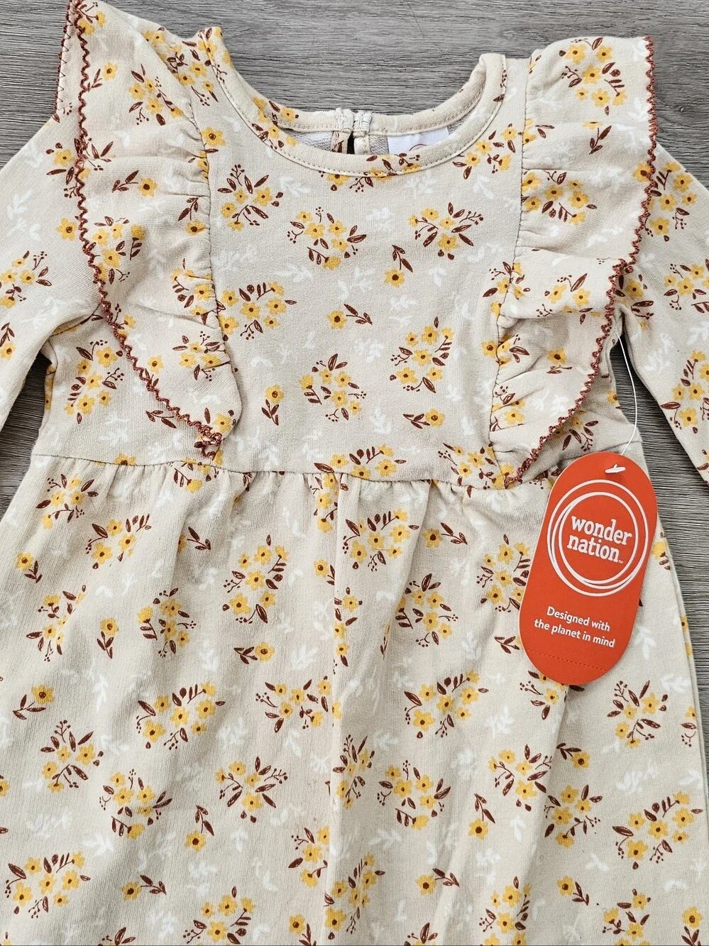 Wonder Nation Toddler Girls Floral Ruffle Romper Jumpsuit 24M